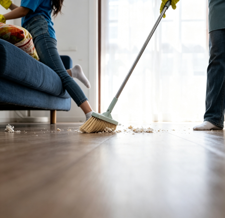 Moving Residue Cleaning